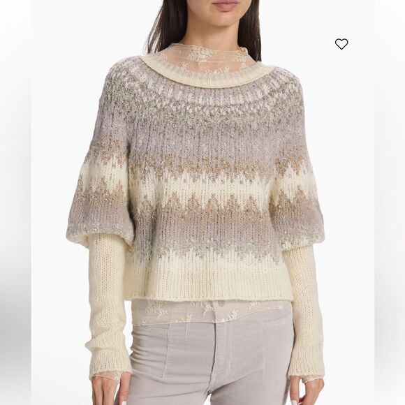Free People Home For The Holidays Balloon-Sleeve Sweater - Picture 1 of 5